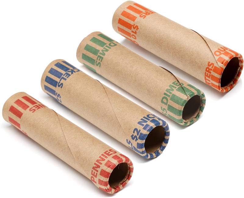 Huron Preformed Quarter Coin Wrapper, Mixed Denominations (600 pcs) - Image 1